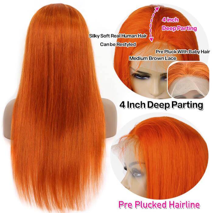 Ginger Colored straight wig 13*4 frontal lace wig