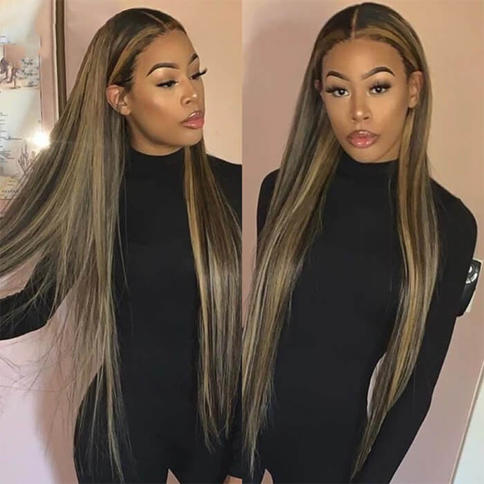 #1B/27 straight ombre Colored wig 13*4 frontal lace wig
