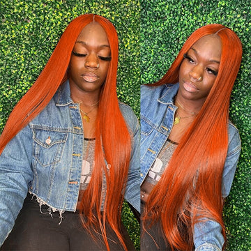 Ginger Colored straight wig 13*4 frontal lace wig