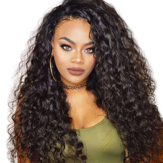Deep wave 13*4 Frontal lace wig  10a grade luxury