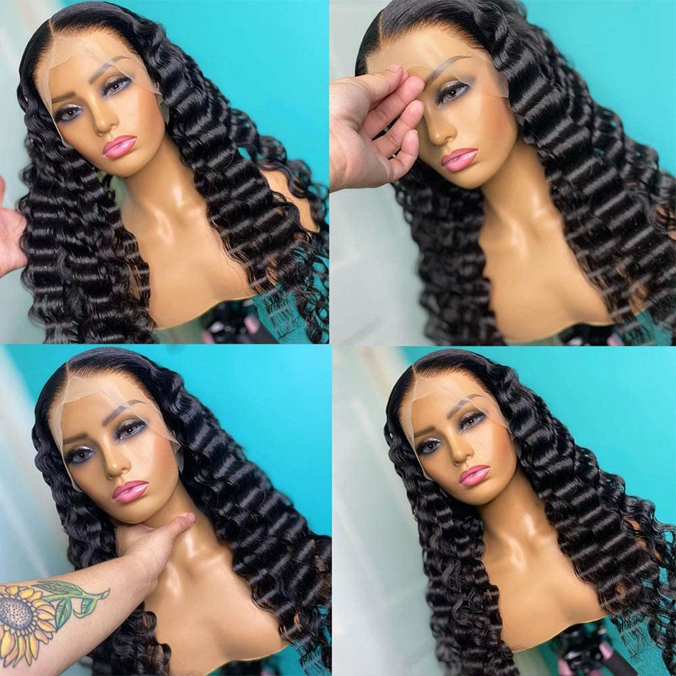 Deep wave 13*6 Frontal lace wig 10a grade luxury