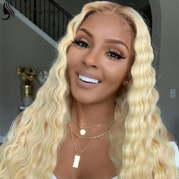 Deep curly 613 Frontal lace wig