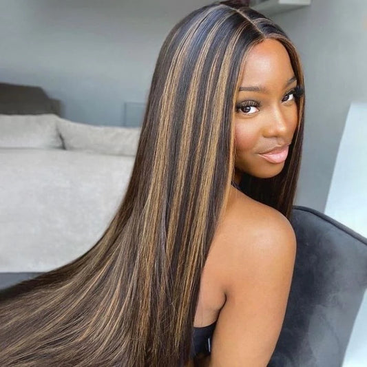 Highlight straight Colored wig 13*4 frontal lace wig