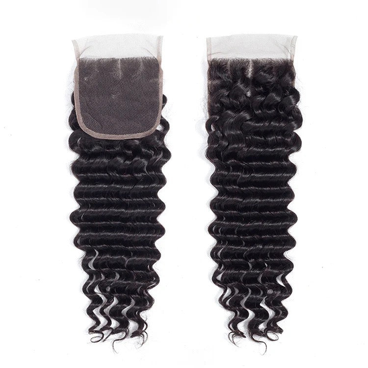 1B deep wave 4*4 straight closure 10a grade luxury