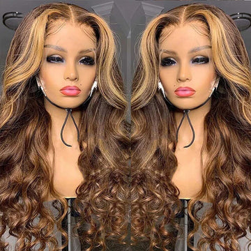 #4/27 straight ombre brown Colored wig 13*4 frontal lace wig
