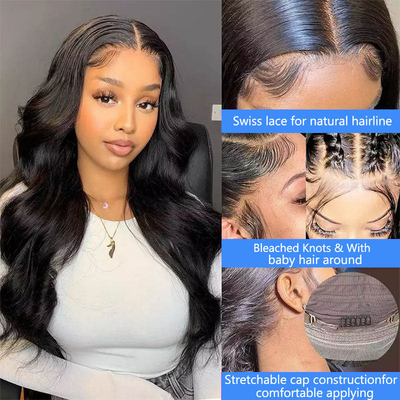 Body wave 13*6 Frontal lace wig 10a grade luxury