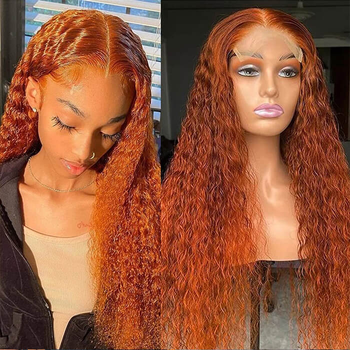 Ginger Colored curly wig 13*4 frontal lace wig