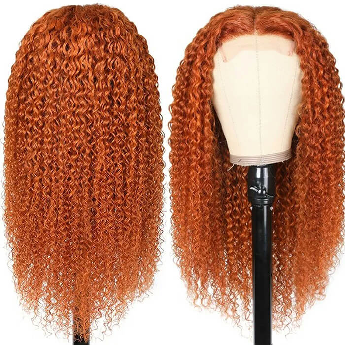 Ginger Colored curly wig 13*4 frontal lace wig