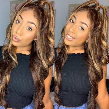 #4/27 straight ombre brown Colored wig 13*4 frontal lace wig