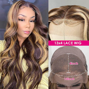 #4/27 straight ombre brown Colored wig 13*4 frontal lace wig