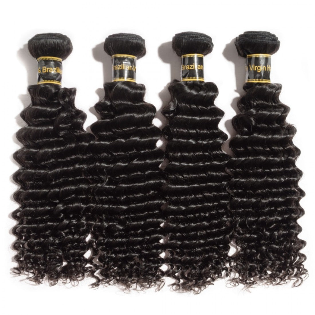 Deep wave bundle Luxury 10a grade human hair #1B Natural Black 10“-30”