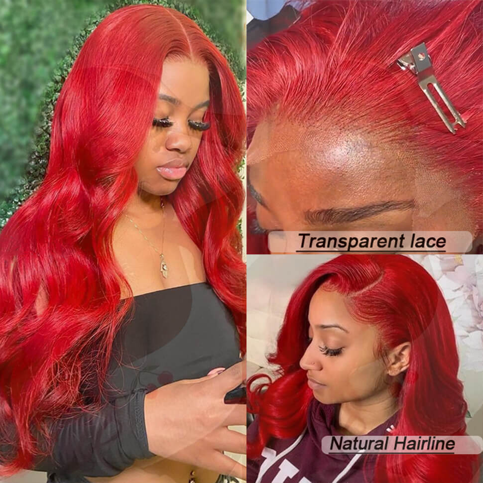 Burgundy Body wave Colored wig 13*4 frontal lace wig