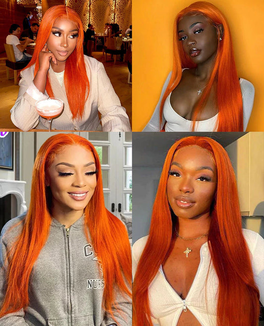 Ginger Colored straight wig 13*4 frontal lace wig