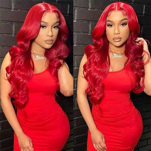 Burgundy Body wave Colored wig 13*4 frontal lace wig