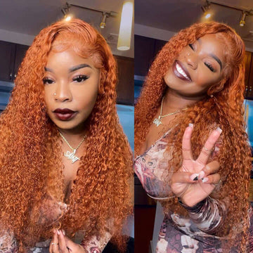 Ginger Colored curly wig 13*4 frontal lace wig