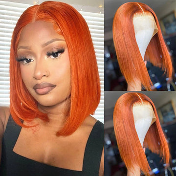 BOB Ginger Straight 13*4 Frontal lace wig 10a grade luxury