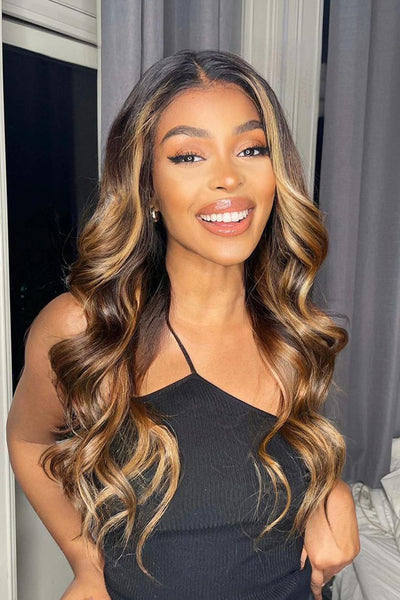 Highlight body wave Colored wig 13*4 frontal lace wig